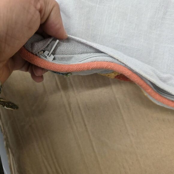 Artistic Accent Floral Print Embroidered Decorative Pillow Cover 18x19 In... - Picture 6 of 12